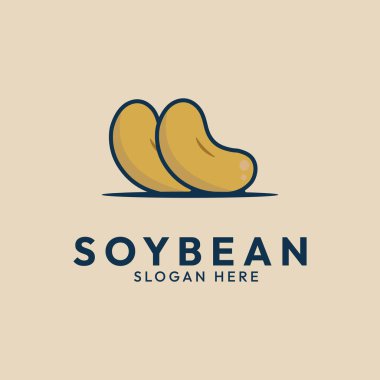 soya fasulyesi logosu minimalist tasarım, soya fasulyesi ikonu vektör çizim şablonu
