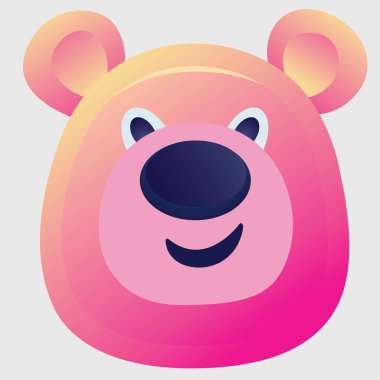 Ayı gradyan yüzü, Ayı Maskotu, Ayı vektör tasarımı, Hayvan Gradyan Logosu Tasarımı, Ayı Minimum Logosu, Markalaşma, Yaratıcı logo tasarımları, vektör illüstrasyonu, Spor Ayı Vektörü Gradyan Simgesi, Esports Sembolü, şirin ayı yüzlü logosu