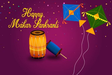 Mutlu Makar sankranti kartları, davetiye