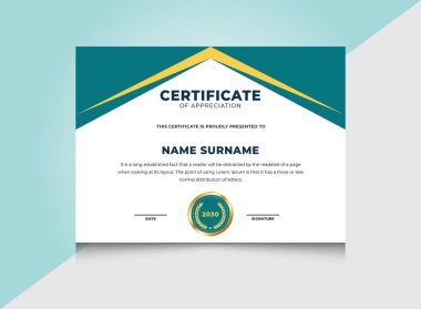 Düz tasarımda takdir şablonunun yaratıcı sertifikası