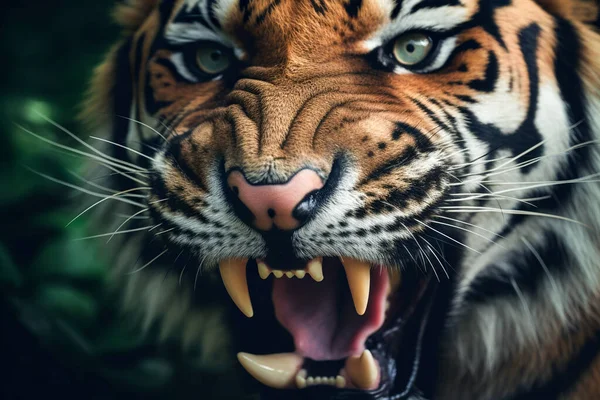 Egy Gyönyörű Tigris Portré Dzsungelben — Stock Fotó