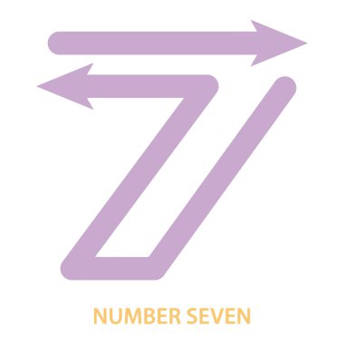 Number Seven At Arrow Series illustration clipart