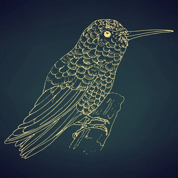 Diseño Creativo Aves Lujo Con Color Dorado — Vector de stock