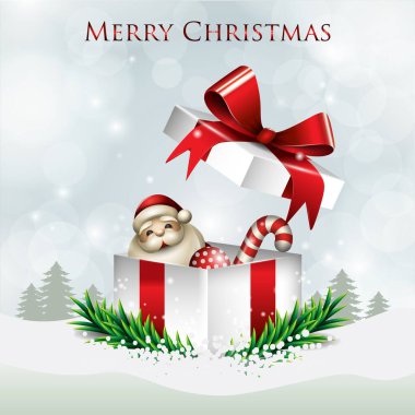 Noel Baba hediye ve şeker şapkalı Noel arkaplanı