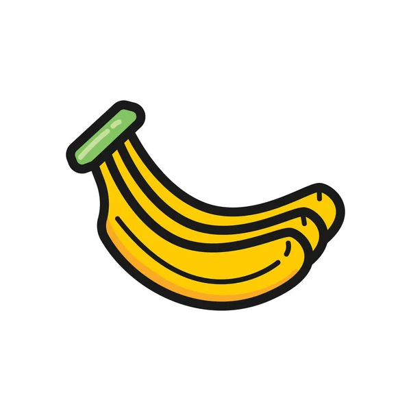 Plátanos Dibujos Animados Pelar Plátano Fruta Amarilla Racimo Plátanos Frutas — Vector de stock