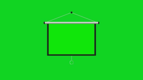 Frame Projector Screen Close Green Screen Animation Μετακίνηση Frame Στο — Αρχείο Βίντεο