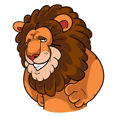 Kendini beğenmiş yüzlü aslan Vektör illüstrasyonuName