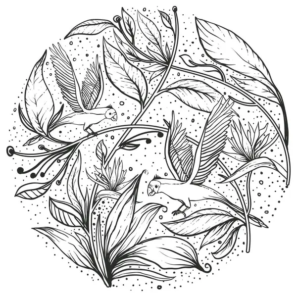 Yetişkinler için boyama sayfası - kuş kelebeği bahar mandala