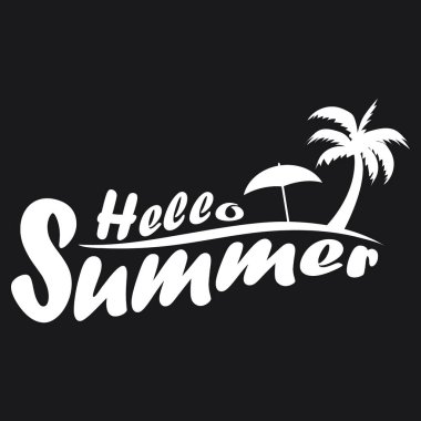 Yazlık el fırça harfleri çizdi. Yaz tipografisi - merhaba yaz kampı, yaz cennetine hoş geldiniz, en iyi yaz tatili, plaj partisi, yaz