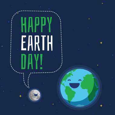 Dünya günün kutlu olsun. Ekoloji konsepti. Koyu arkaplan üzerinde dünya haritası çizimi ve yaprakları olan tasarım.