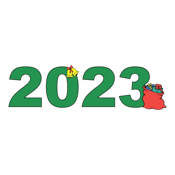 2023 Mutlu Yıllar logosu metin tasarımı. 2023 tasarım şablonu. 2023 yılının koleksiyonu. Mutlu yıllar. Beyaz arkaplanda siyah etiketli vektör illüstrasyonu.