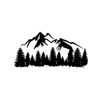 Dağlar vektör. İzole edilmiş vektör illüstrasyonunun dağ silueti. Dağların silueti.
