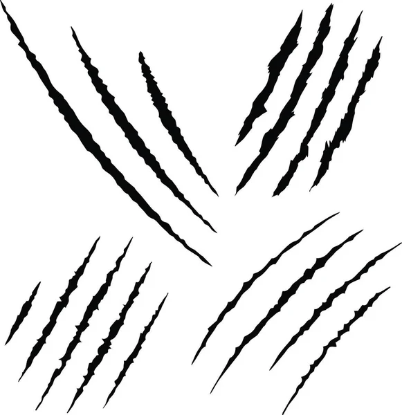 Claws Scratches Set Icon Claw Marks Talons Cuts Animal Cat — Vector de stock