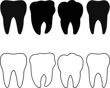 Set of the teeth, tooth icon set, SVG Vector