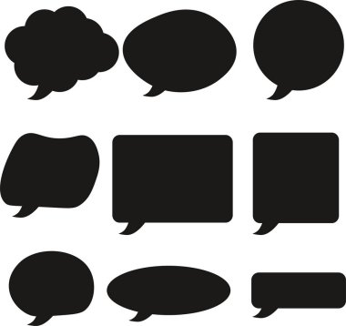 Speech bubble set icon, Talk bubble, Cloud speech bubble, SVG Vector