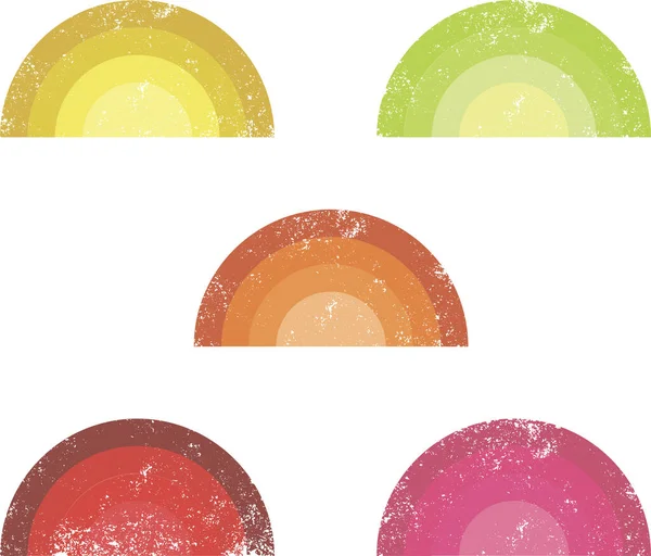  Retro Vintage Sunset Pack, retro Sunset grunge, whit different shape and color, SVG Vector