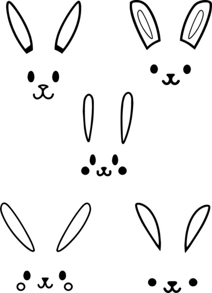 stock vector Cartoon Bunny head set icon, Vector illustration, SVG