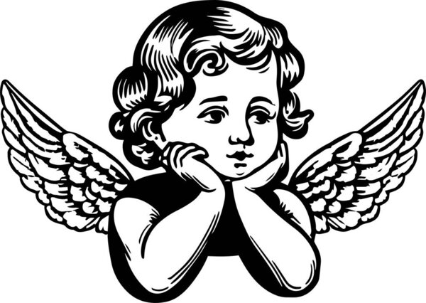 Angel cupid Vector Illustration, SVG