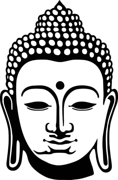 Illustration Vectorielle Tête Bouddha Svg — Image vectorielle