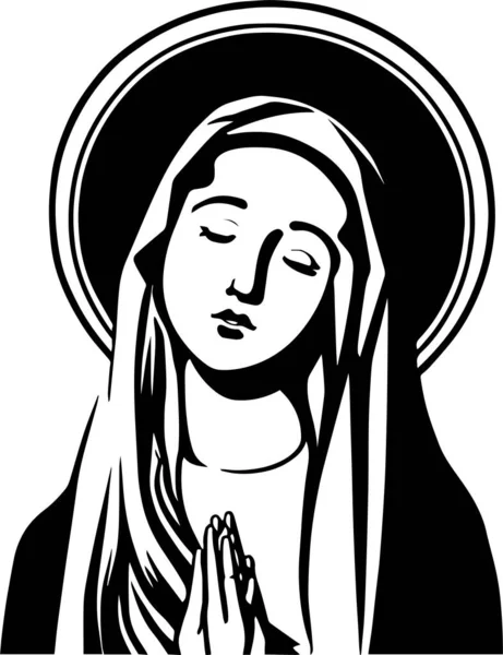 Virgen María Vector Ilustración Svg — Vector de stock