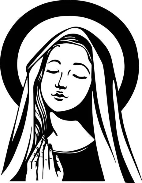 Virgen María Vector Ilustración Svg — Archivo Imágenes Vectoriales