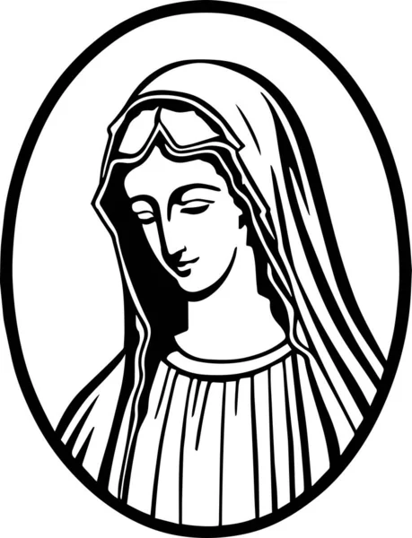 Virgin Mary Vector Illustration Svg — Stock Vector