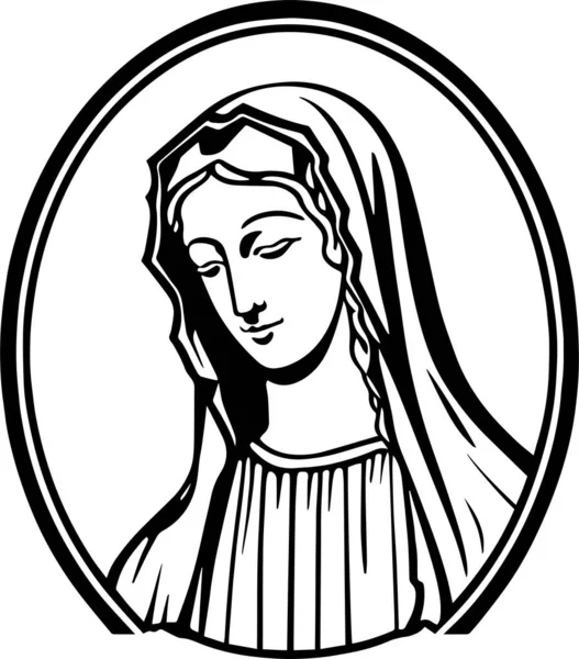 Virgen María Vector Ilustración Svg — Archivo Imágenes Vectoriales