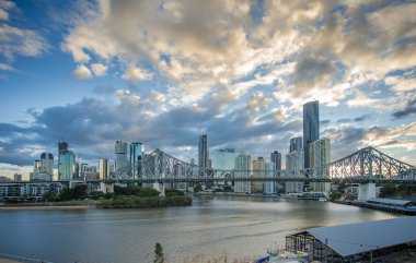 Brisbane şehri, Queensland, Avustralya 'nın başkenti. 3D görüntüleme. Brisbane şehri, Avustralya,