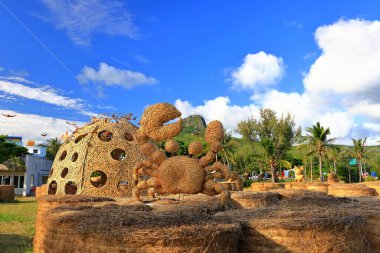 Kenting Ulusal Ormanı yakınlarındaki sahil manzarası Hengchun Kasabası, Pingtung County, Tayvan