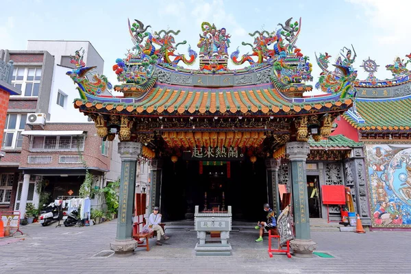 Templo Puji Templo Taoísta Con Tallas Adornadas Azotea Tainan Taiwán —  Fotos de Stock