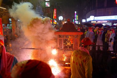 Taipei, Taiwan  February 5, 2023: the Earth God parade. The Earth God is believed to protect villages and homes.