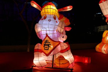 TAIPEI, TAIWAN- FEBRUARY 18, 2023: Beautiful Taiwan lantern festival in Taipei, a traditional Chinese new year lantern decoration in Taiwan.