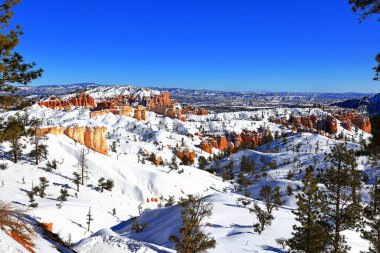 Bryce Canyon Ulusal Parkı, doğal amfitiyatrosu olan bir park, Utah, ABD 'de birçok bakış açısı ve patika.