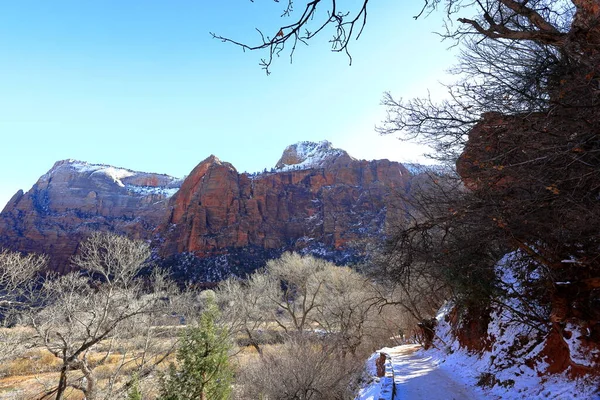 Vista Panorâmica Das Montanhas Parque Nacional Zion Springdale Utah Eua — Fotografia de Stock