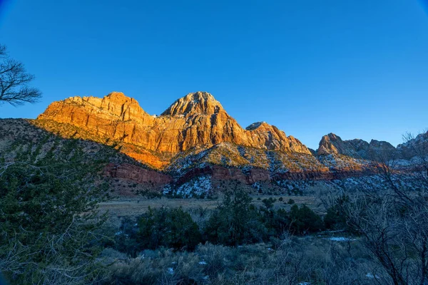 Vista Panorâmica Das Montanhas Parque Nacional Zion Springdale Utah Eua — Fotografia de Stock