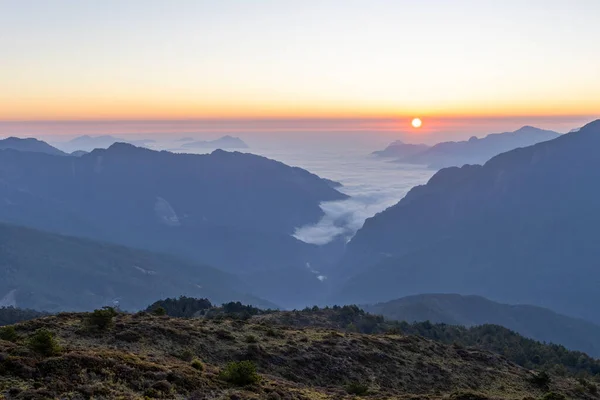 Schöner Sonnenaufgang Hehuanshan North Peak Trail Hehuanshan National Forest Recreation — Stockfoto