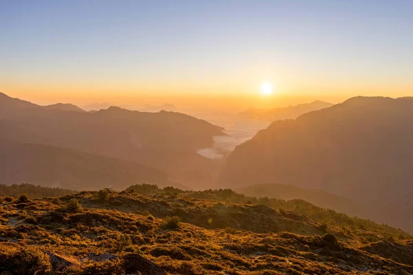 Schöner Sonnenaufgang Hehuanshan North Peak Trail Hehuanshan National Forest Recreation — Stockfoto