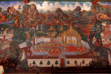 The Grand Palace, Bangkok, Tayland, Thailand, duvar resmi.