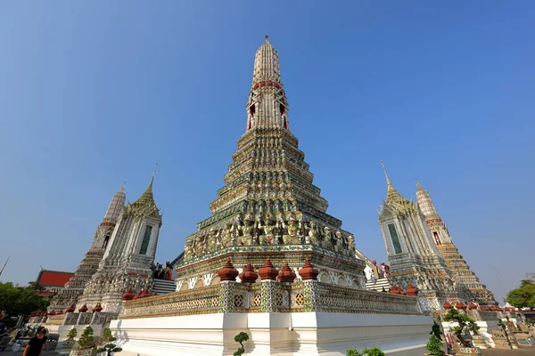 Bangkok Tailândia Março 2023 Wat Arun Ratchawararam Ratchawaramahawihan Templo Aurora — Fotografia de Stock