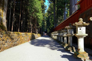 Nikko Futarasan jinja (8. yüzyıldan kalma Shinto türbesi) Japonya 'nın Nikko kentinde.