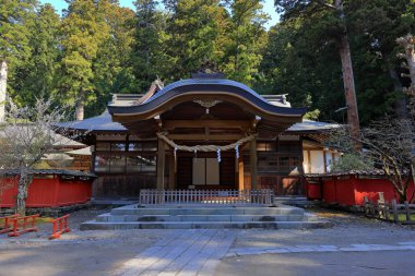 Nikko Futarasan jinja (8. yüzyıldan kalma Shinto türbesi) Japonya 'nın Nikko kentinde.