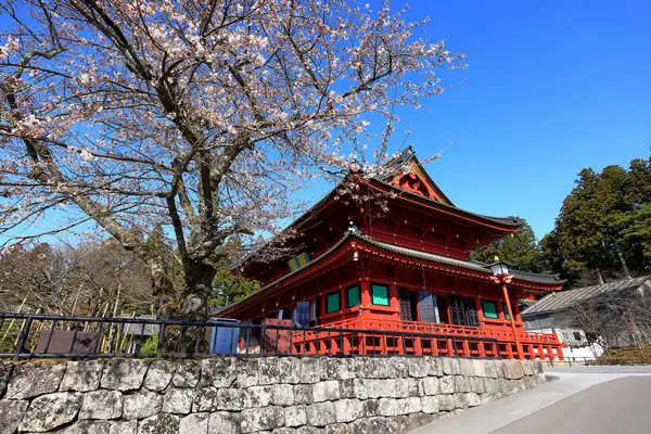 日本Nikko的Nikkozan Rinnoji寺 带有著名木制大厅的佛教建筑群 — 图库照片