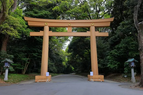 Meiji Jingu Schintoistischer Schrein Umgeben Von Wald Shibuya Tokio Japan — Stockfoto