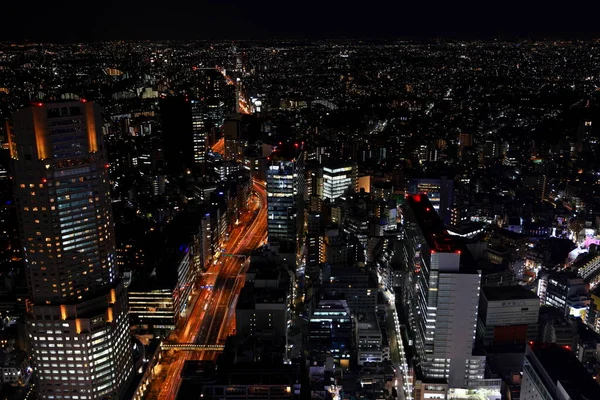 Vista Nocturna Desde Shibuya Centro Tokio Japón —  Fotos de Stock