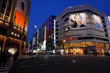  Tokyo, Japonya 'da neon ışıklı gece manzarası
