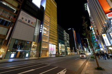  Tokyo, Japonya 'da neon ışıklı gece manzarası