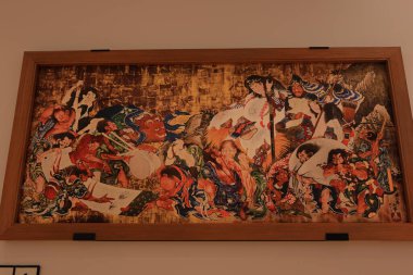 Sumida Hokusai Müzesi 'ndeki sergide Sumida City, Tokyo, Japonya' daki Katsushika Hokusai 'nin yaşamı ve sanatıyla ilgili sergiler yer alıyor.