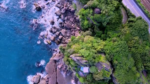 台湾北東部海岸の北関潮公園 新北市 国家風景区 — ストック動画
