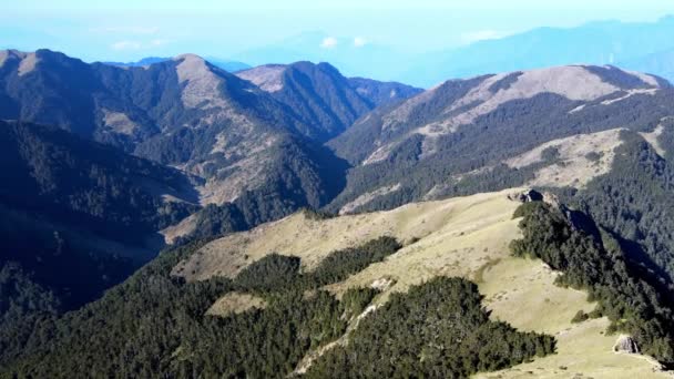 Hermosa Vista Del Paisaje Montaña Área Recreación Forestal Nacional Hehuanshan — Vídeo de stock