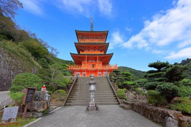 Nachisan 'daki Eianto-ji Tapınağı Pagoda, Nachikatsuura, Wakayama, Japonya